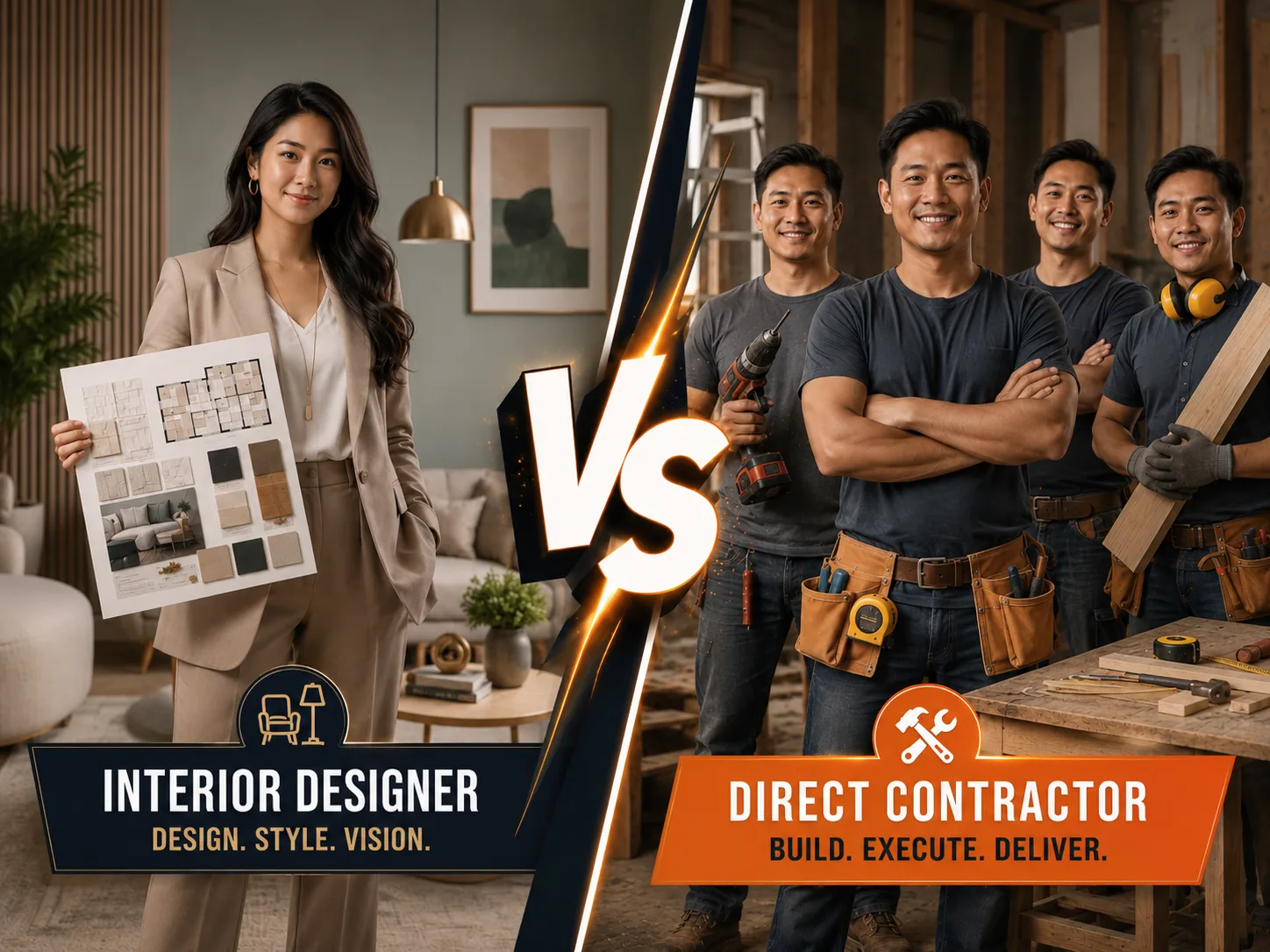 Compare interior designers and direct contractors in Singapore, including costs, project coordination, flexibility and homeowner involvement, to choose the right renovation approach.